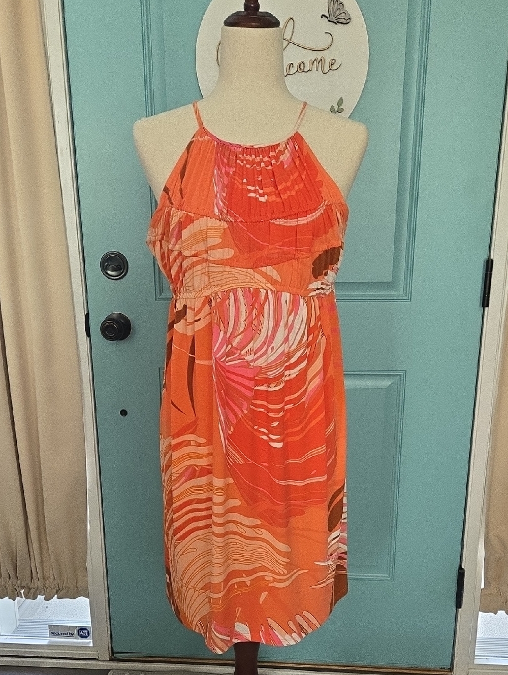 Boston Proper halter dress, size 12, multi-colored